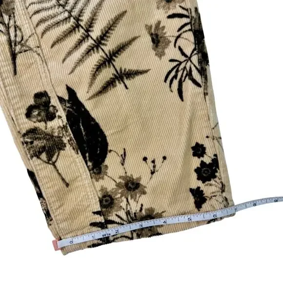 Pilcro Anthropologie Wanderer Mid-Rise Corduroy Pants Beige Floral Women’s 30 - Picture 7 of 16